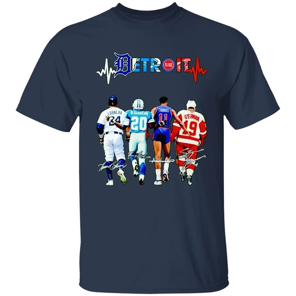 Detroit Sports Teams Cabrera Bsanders Thomas And Yzerman Signature Shirt - Image 4