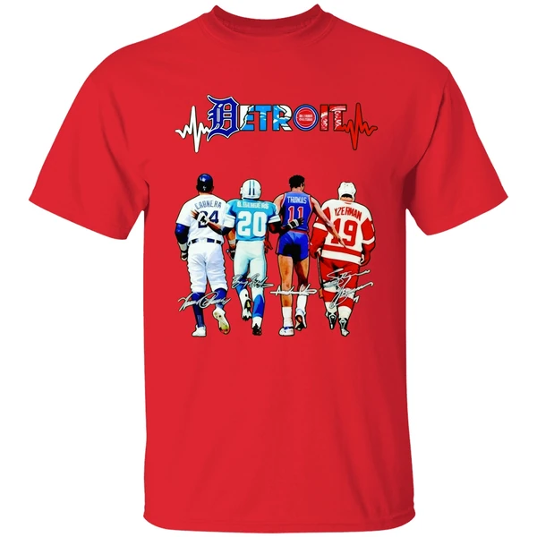 Detroit Sports Teams Cabrera Bsanders Thomas And Yzerman Signature Shirt - Image 6