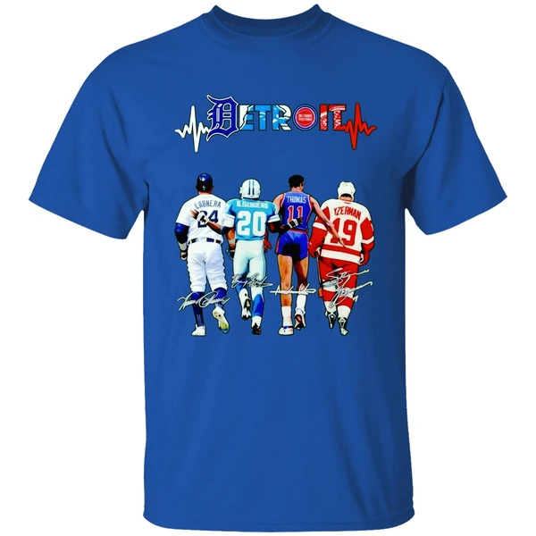 Detroit Sports Teams Cabrera Bsanders Thomas And Yzerman Signature Shirt - Image 7