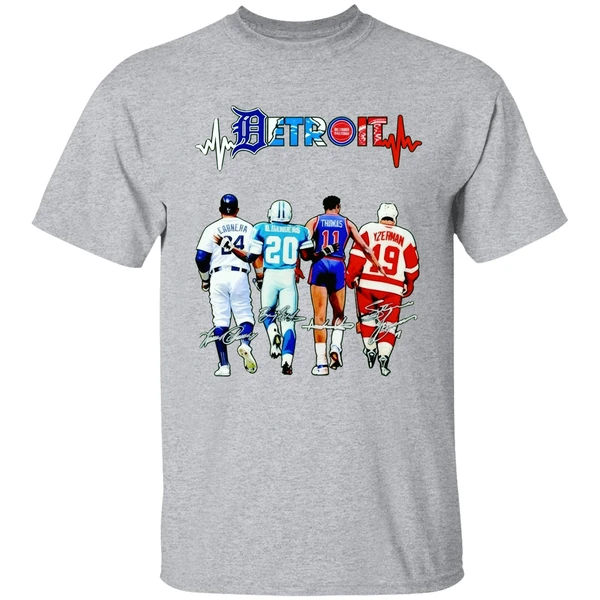 Detroit Sports Teams Cabrera Bsanders Thomas And Yzerman Signature Shirt - Image 8