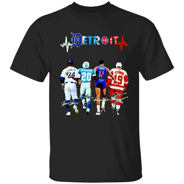 Detroit Sports Teams Cabrera Bsanders Thomas And Yzerman Signature Shirt - Image 9