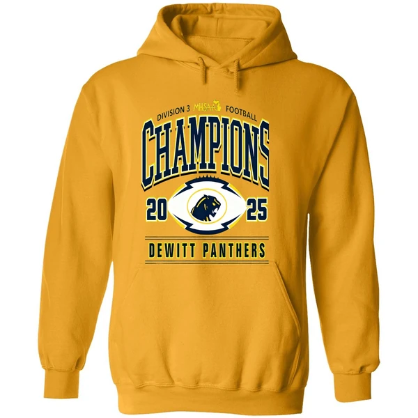 Dewitt Panthers 2025 Mhsaa Football Division 3 Champions Hoodie