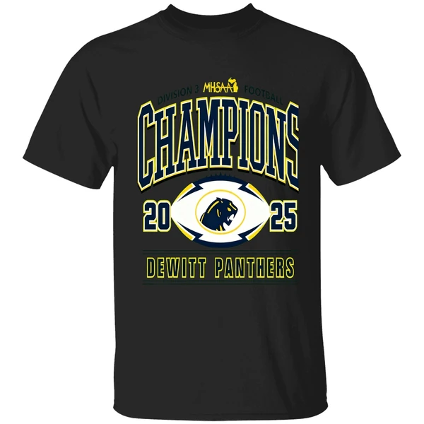 Dewitt Panthers 2025 Mhsaa Football Division 3 Champions Shirt
