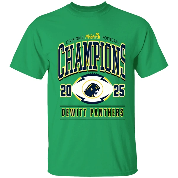 Dewitt Panthers 2025 Mhsaa Football Division 3 Champions Shirt - Image 2