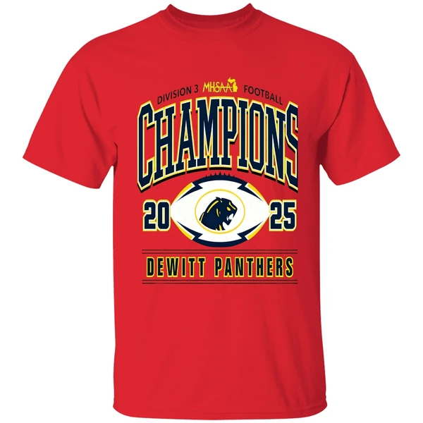 Dewitt Panthers 2025 Mhsaa Football Division 3 Champions Shirt - Image 7
