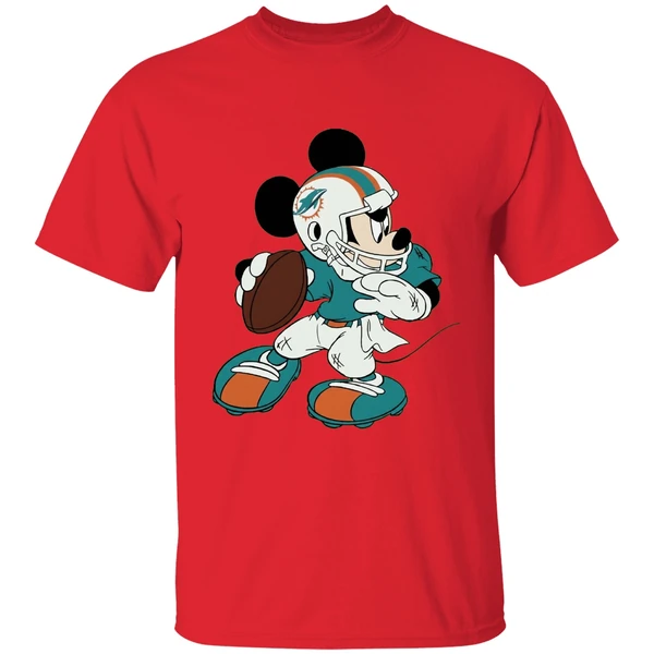Disney Mickey Mouse Miami Dolphins Football Shirt - Image 4
