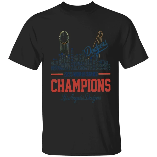 Dodgers 2025 World Series Champions Player Name City Skyline Shirt