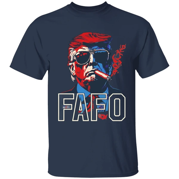 donald trump smoking cigar fafo shirt navy