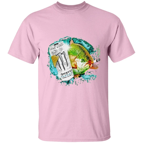dope ass fish smoke monster beer shirt lightpink