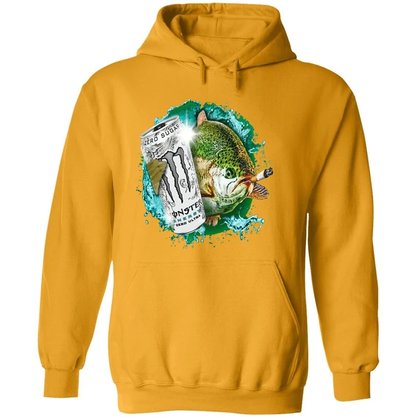 Dope Ass Fish Smoking Monster Energy Drink Meme Hoodie