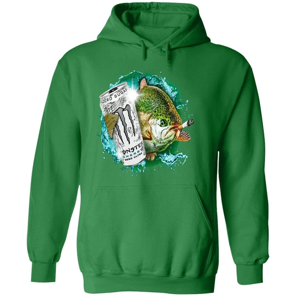 Dope Ass Fish Smoking Monster Energy Drink Meme Hoodie - Image 2