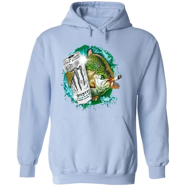 Dope Ass Fish Smoking Monster Energy Drink Meme Hoodie - Image 4