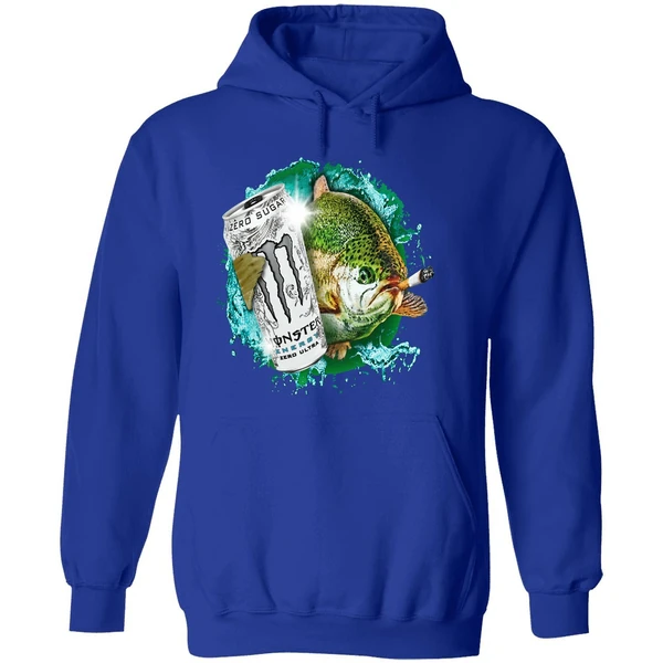 Dope Ass Fish Smoking Monster Energy Drink Meme Hoodie - Image 7