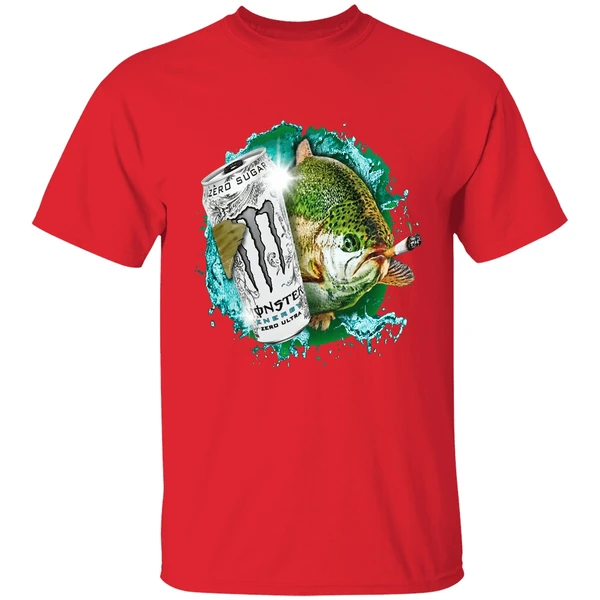 Dope Ass Fish Smoking Monster Energy Drink Meme Shirt - Image 7