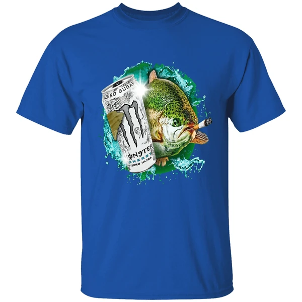 Dope Ass Fish Smoking Monster Energy Drink Meme Shirt - Image 8