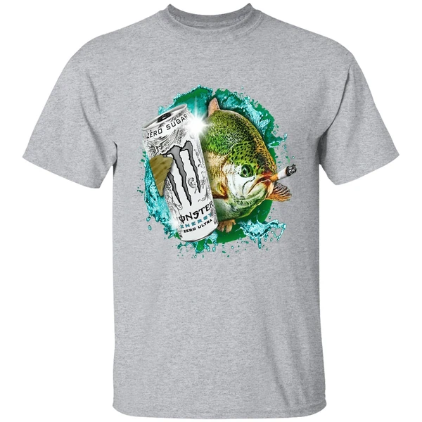 Dope Ass Fish Smoking Monster Energy Drink Meme Shirt - Image 9