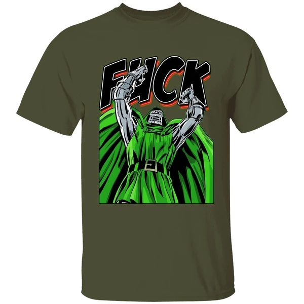 dr doom fuck comic shirt militarygreen