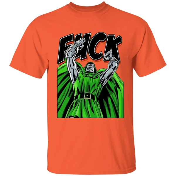 dr doom fuck comic shirt orange