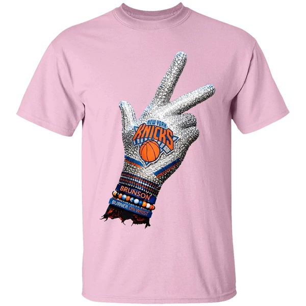 Drake Iceman Jalen Brunson New York Knicks Burner On The Wrist Diamond Chain Shirt - Image 2