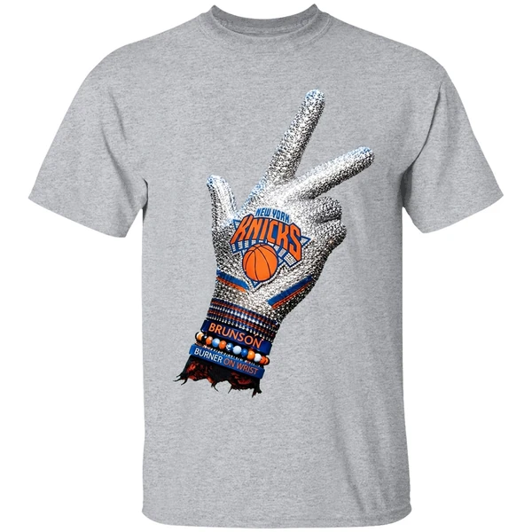Drake Iceman Jalen Brunson New York Knicks Burner On The Wrist Diamond Chain Shirt - Image 6