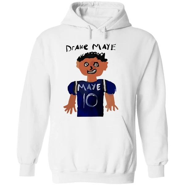 Drake Maye 10 New England Patriots Football Cartoon Hoodie - Image 8