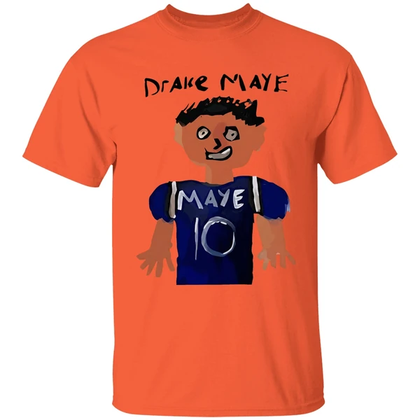 drake maye 10 new england patriots football cartoon shirt orange
