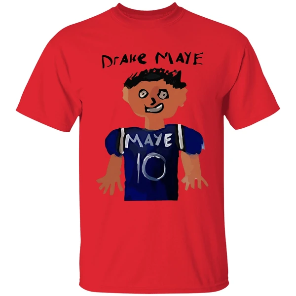 drake maye 10 new england patriots football cartoon shirt red