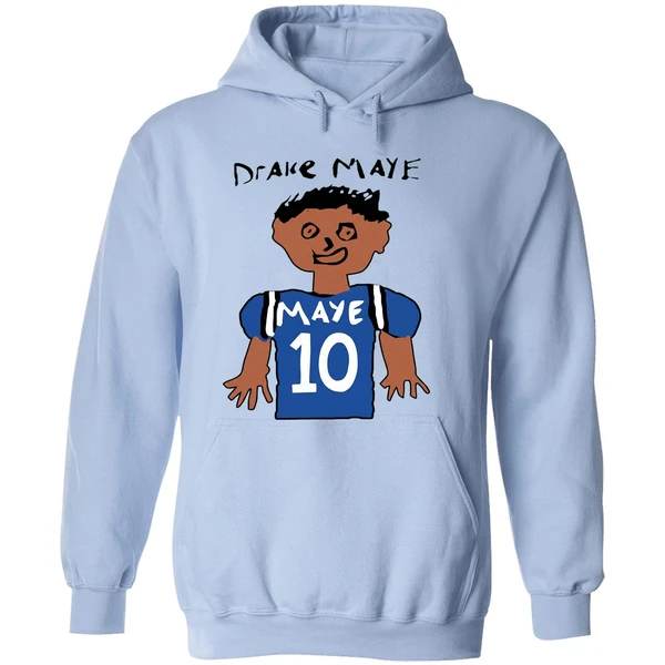 Drake Maye 10 New England Patriots Football Drawing Hoodie - Image 4