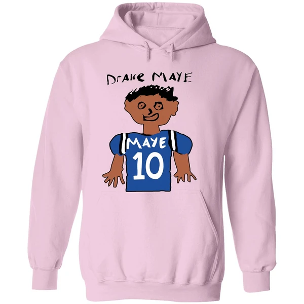 Drake Maye 10 New England Patriots Football Drawing Hoodie - Image 5