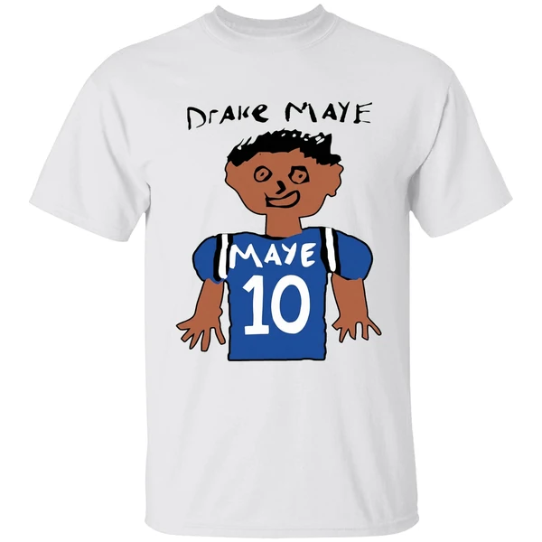 Drake Maye 10 New England Patriots Football Drawing Shirt