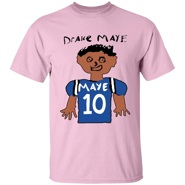 Drake Maye 10 New England Patriots Football Drawing Shirt - Image 2