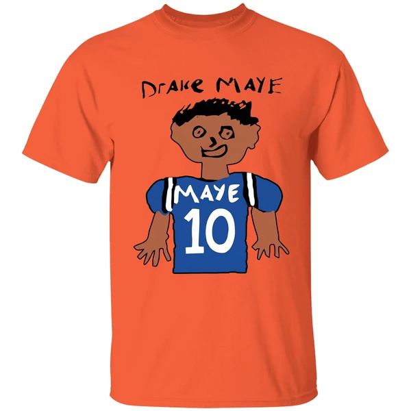 Drake Maye 10 New England Patriots Football Drawing Shirt - Image 3
