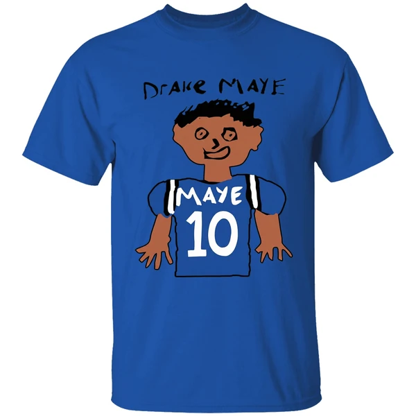 Drake Maye 10 New England Patriots Football Drawing Shirt - Image 5