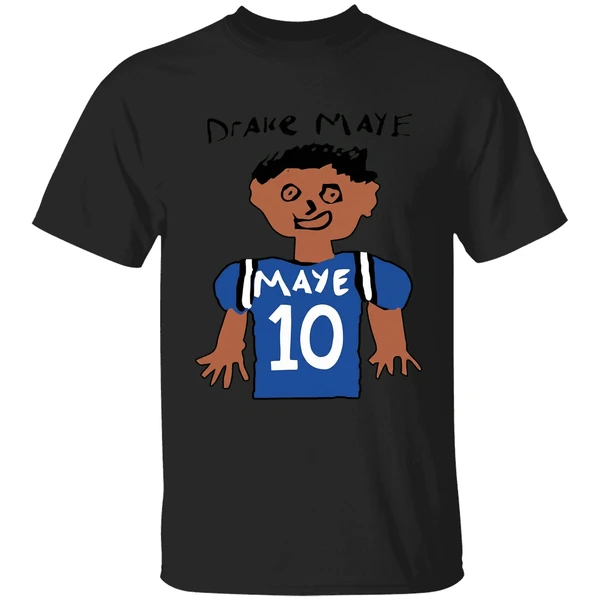 Drake Maye 10 New England Patriots Football Drawing Shirt - Image 7