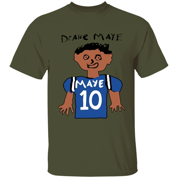 Drake Maye 10 New England Patriots Football Drawing Shirt - Image 9