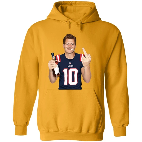Drake Maye 2026 New England Patriots Middle Finger Hoodie