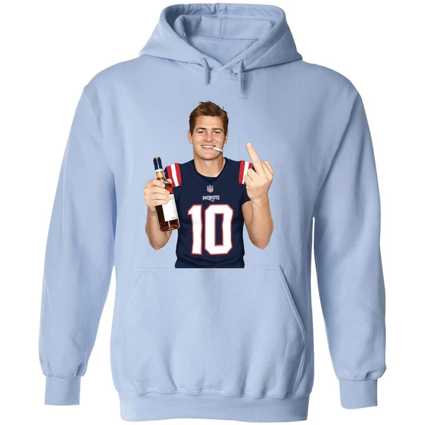 Drake Maye 2026 New England Patriots Middle Finger Hoodie - Image 4