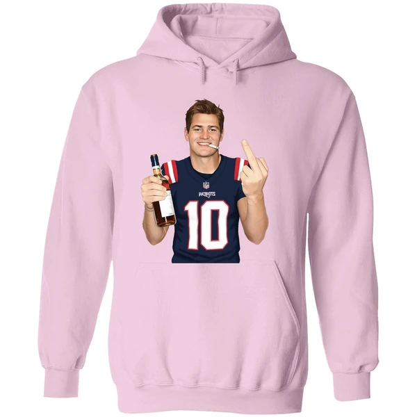 Drake Maye 2026 New England Patriots Middle Finger Hoodie - Image 5