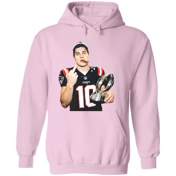 Drake Maye Middle Finger New England Patriots 2026 Super Bowl Lx Logo Hoodie - Image 5