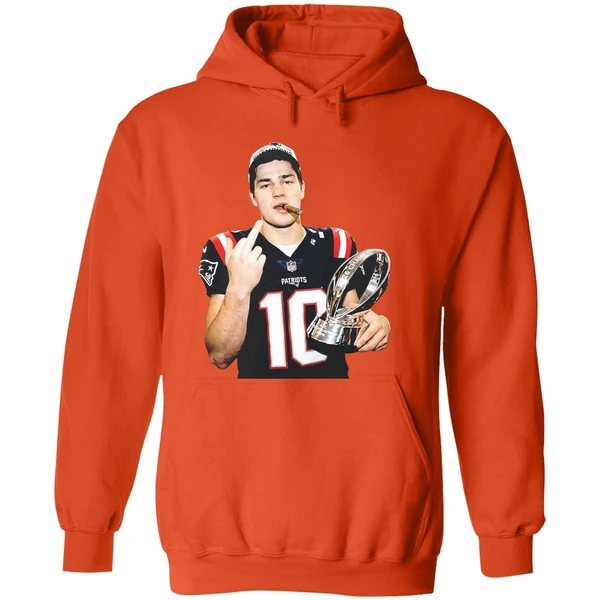 Drake Maye Middle Finger New England Patriots 2026 Super Bowl Lx Logo Hoodie - Image 6