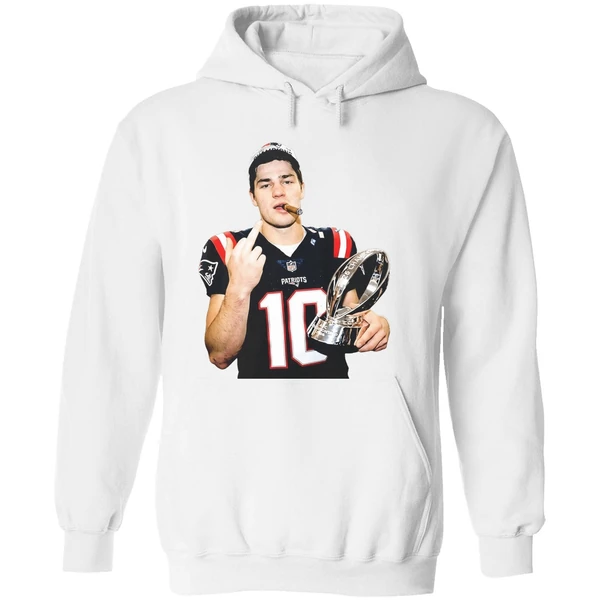 Drake Maye Middle Finger New England Patriots 2026 Super Bowl Lx Logo Hoodie - Image 8