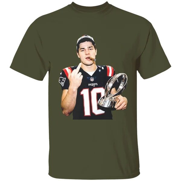 Drake Maye Middle Finger New England Patriots 2026 Super Bowl Lx Logo Shirt - Image 4