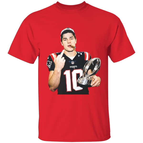 Drake Maye Middle Finger New England Patriots 2026 Super Bowl Lx Logo Shirt - Image 7