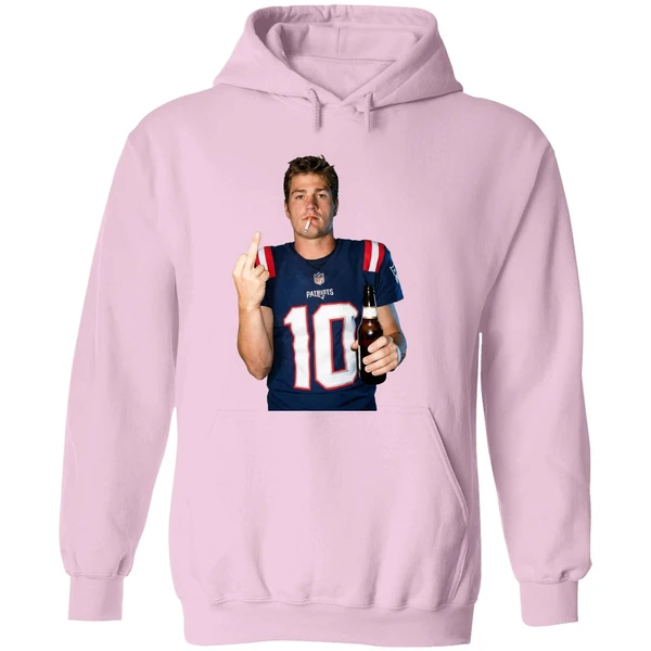 Drake Maye New England Patriots Nfl Middle Finger Smoking And Beer Meme Hoodie - Image 5