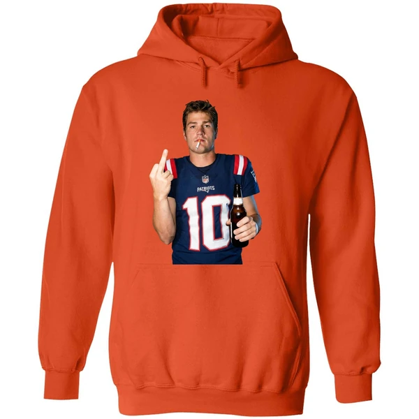 Drake Maye New England Patriots Nfl Middle Finger Smoking And Beer Meme Hoodie - Image 6