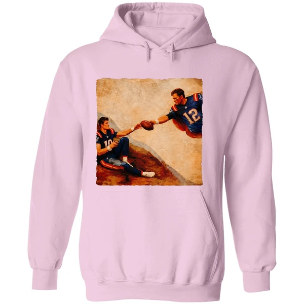 Drake Maye Tom Brady The Creation Of Adam Michelangelo Hoodie - Image 5