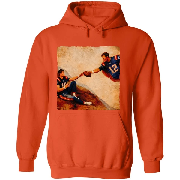 Drake Maye Tom Brady The Creation Of Adam Michelangelo Hoodie - Image 6