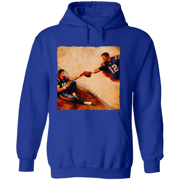 Drake Maye Tom Brady The Creation Of Adam Michelangelo Hoodie - Image 7
