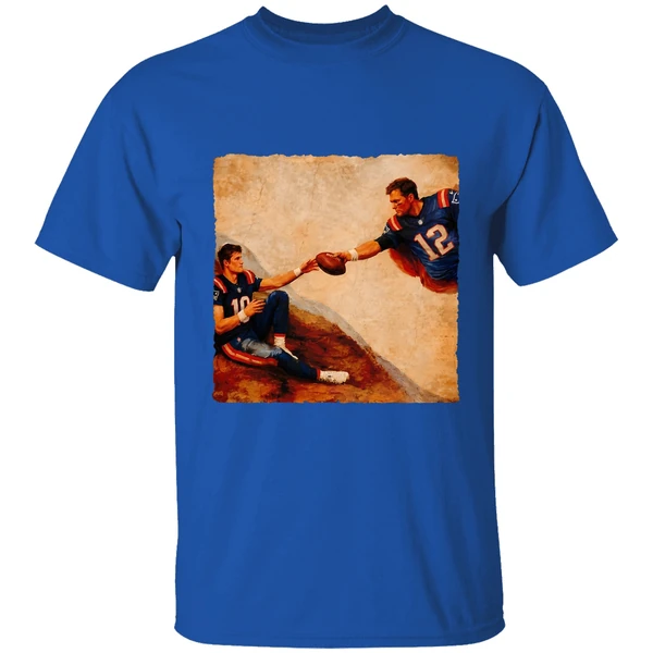 Drake Maye Tom Brady The Creation Of Adam Michelangelo Shirt - Image 8