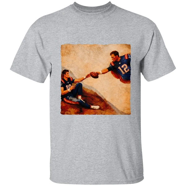Drake Maye Tom Brady The Creation Of Adam Michelangelo Shirt - Image 9